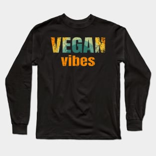 Retro Vegan Vibes Long Sleeve T-Shirt